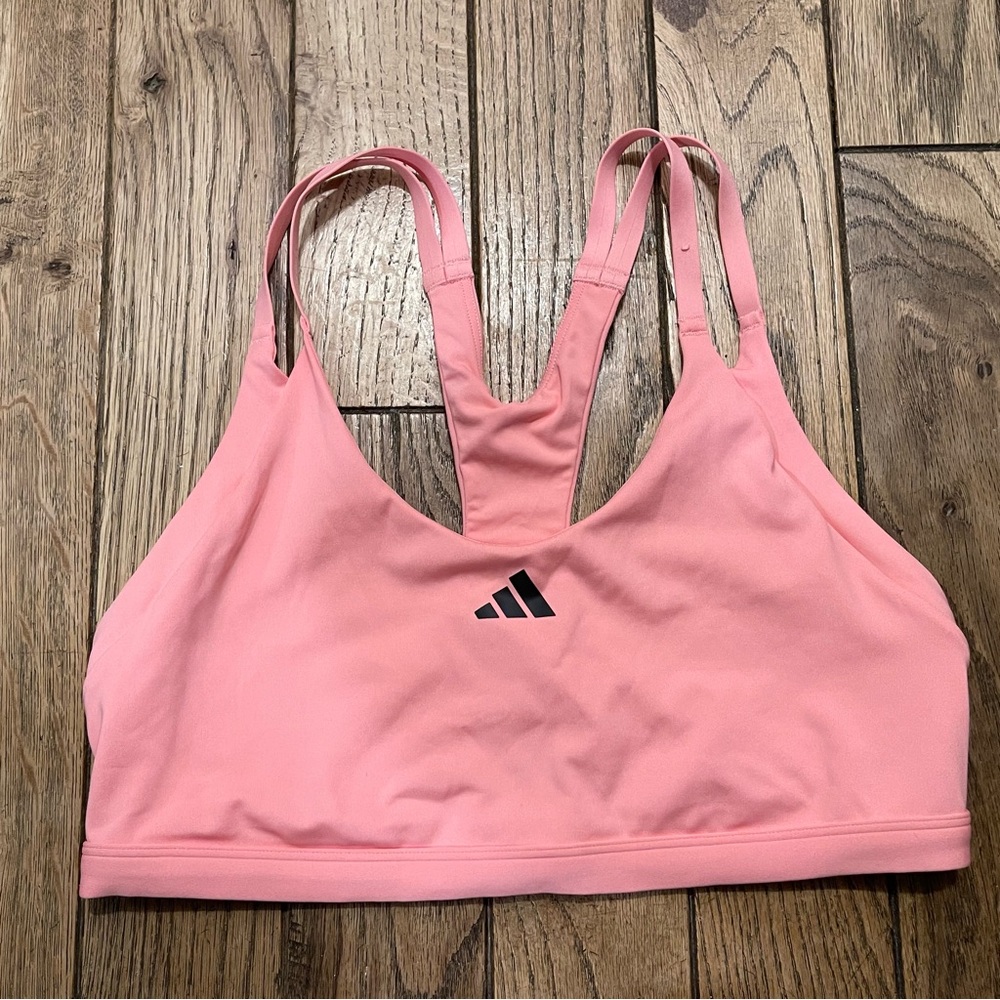 Adidas Light Support Sports Bra | Pink Racerback | Women's Size XL
